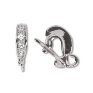 Rhodium Plated Elegant Elements Enhancer Bail with Swarovski Crystals
